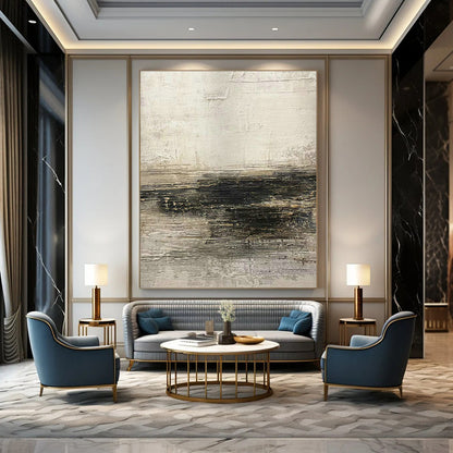 Gray - White Textured Abstract Art for Rustic Art Studio & Industrial - Chic Café DLZ1883