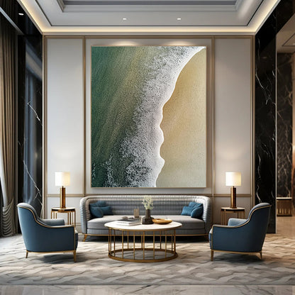 Beach Foam Edge Art for Coastal Villa Living Room & Seaside Café STSC1410