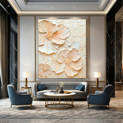Peach - Colored Flower Art for Bohemian Living Room & Summer Wedding Venue DLZ1396