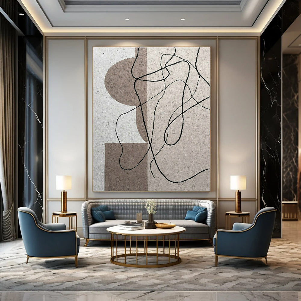 Minimalist Line & Geometry Art for Nordic Living Room & Design Studio DLZ1990