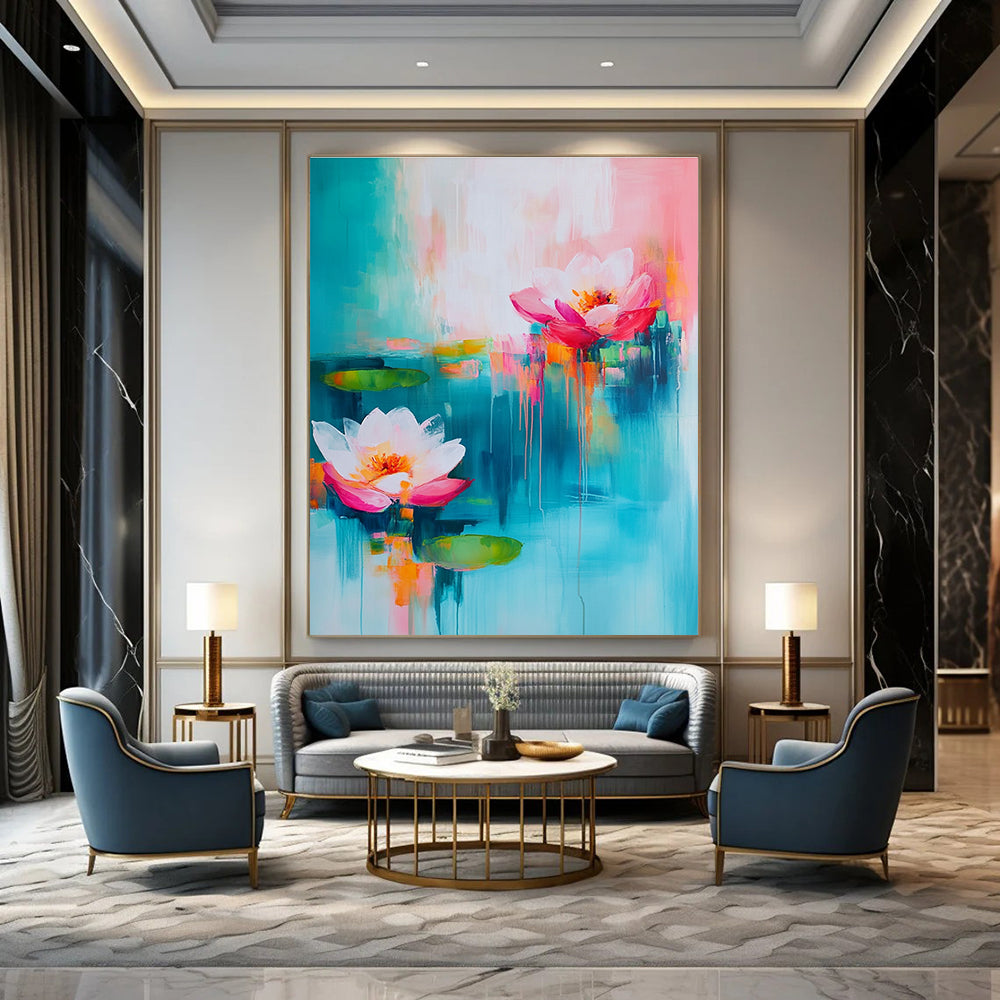 Dreamy Abstract Lotus Art for Spa & Bedroom STSC052