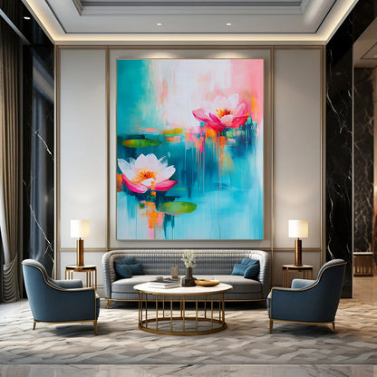 Dreamy Abstract Lotus Art for Spa & Bedroom STSC052