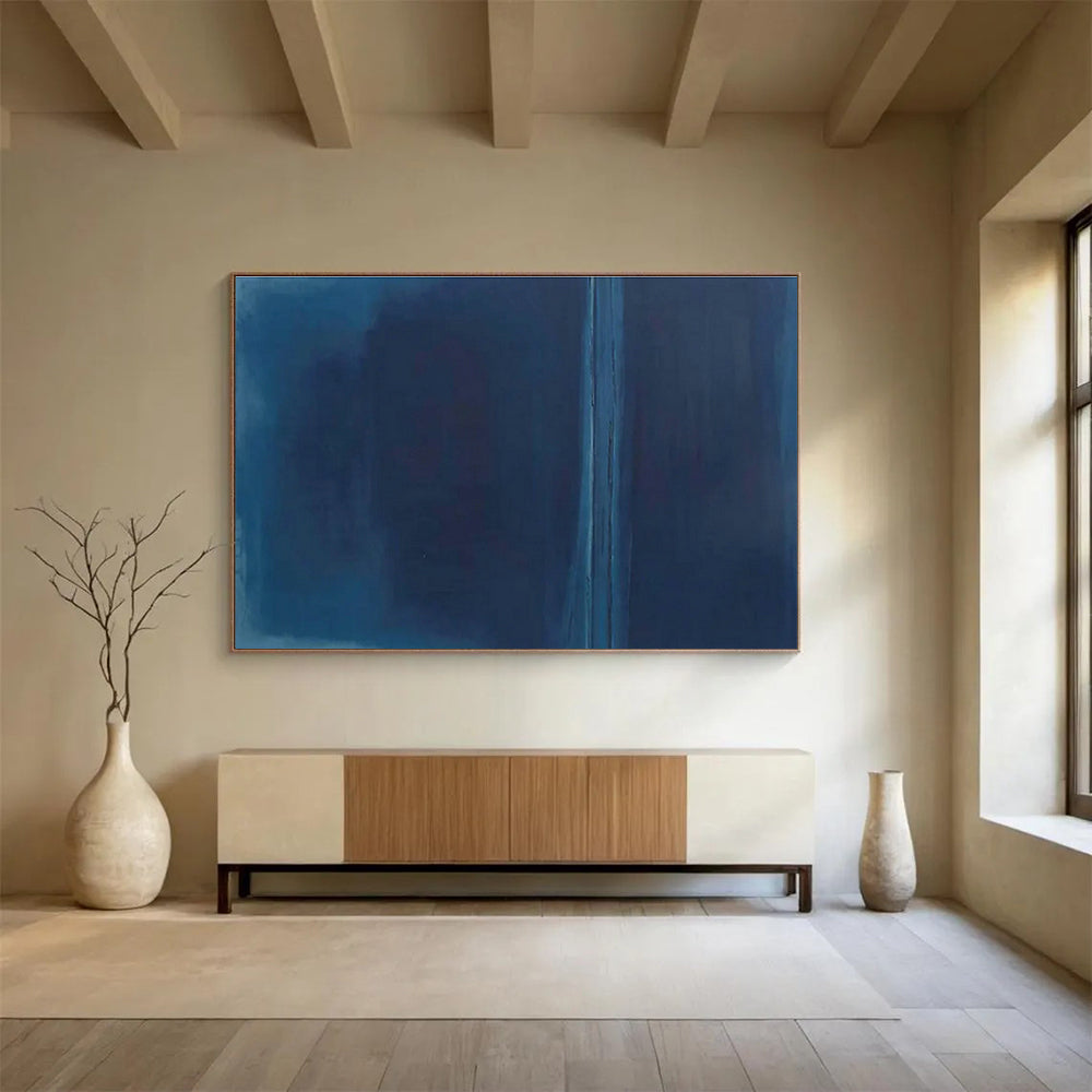 Blue Minimalist Abstract Art for Modern Home Offices DLZ2483