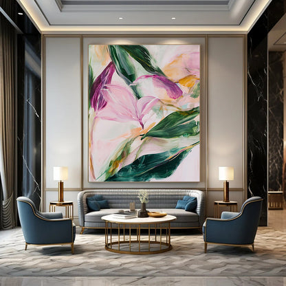 Pastel Floral Abstract for Romantic Boudoir & Light - Filled Tea Room STSC315