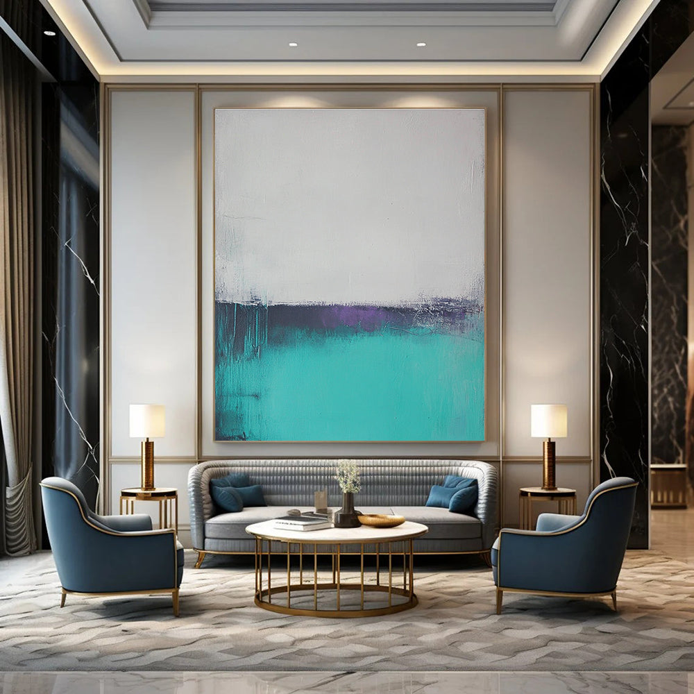 Turquoise and Purple Abstract for Modern Living Room & Artistic Home Office STSC590
