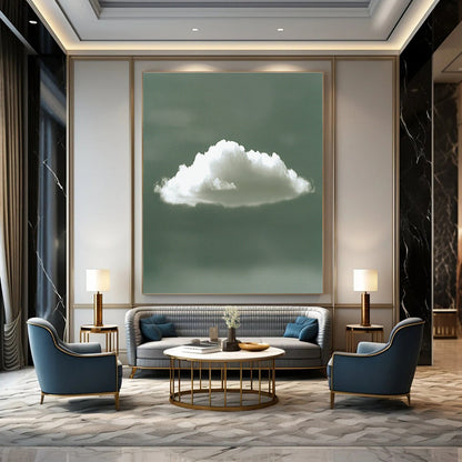 Single White Cloud for Zen Meditation Room & Minimalist Nursery STSC1196