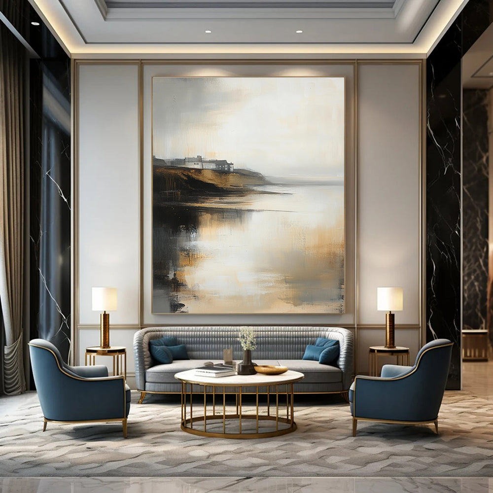 Coastal Abstract Landscape for Nautical - Themed Home & Relaxing Beach House STSC589