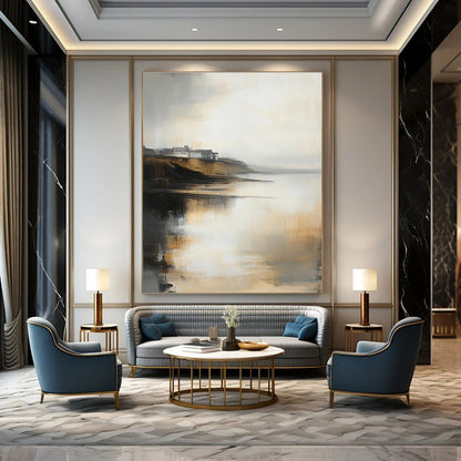 Coastal Abstract Landscape for Nautical - Themed Home & Relaxing Beach House STSC589