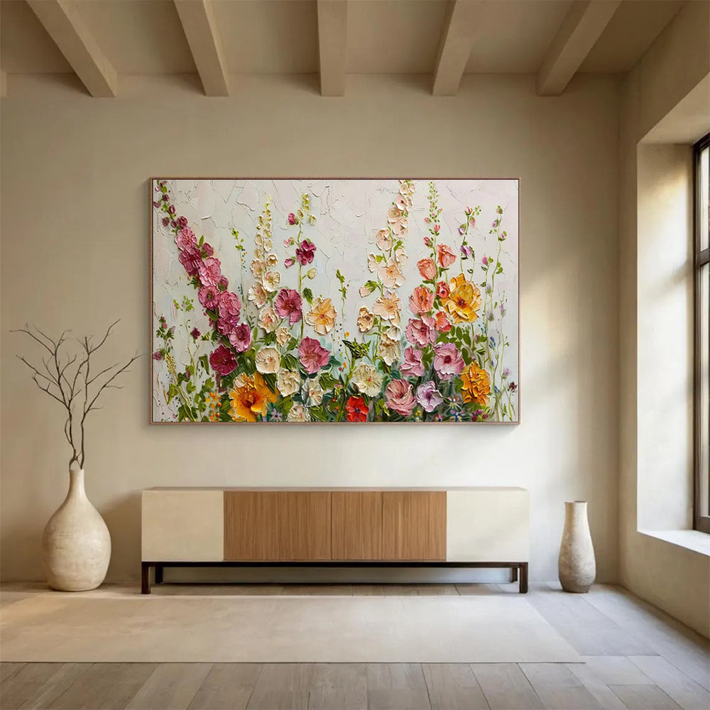 Textured Wildflower Art for Charming Cottage Kitchen DLZ3067