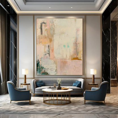 Pink - White Abstract Art for Bohemian - Chic Bedroom & Art Gallery Pop - Up DLZ1839