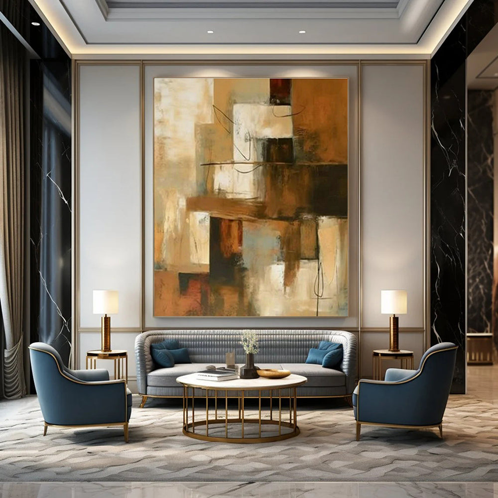 Geometric Warm - Toned Art for Modern Office & Art - Themed Restaurant DLZ1441