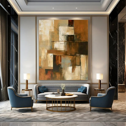 Geometric Warm - Toned Art for Modern Office & Art - Themed Restaurant DLZ1441
