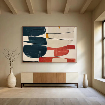 Colorful Geometric Abstract Art for Modern Café Interiors DLZ2524