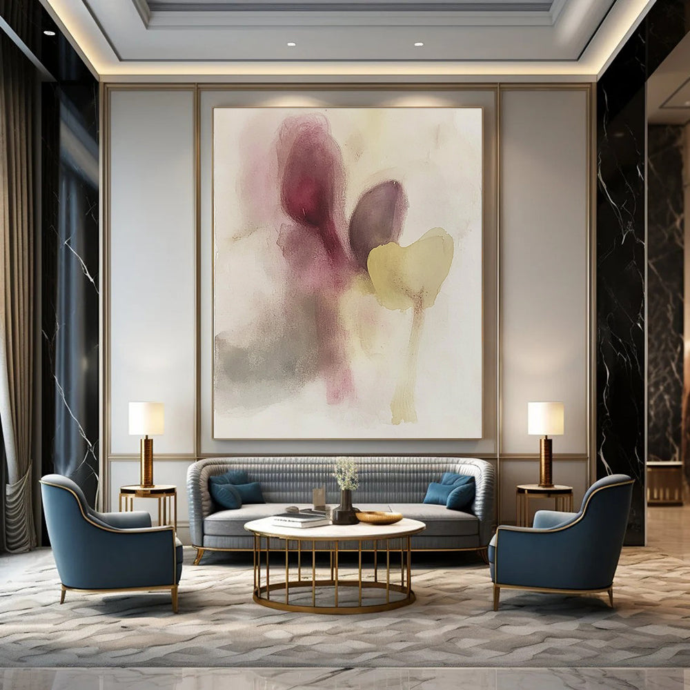 Muted Color Abstract Shapes for Minimalist Living Room & Calming Meditation Space STSC503