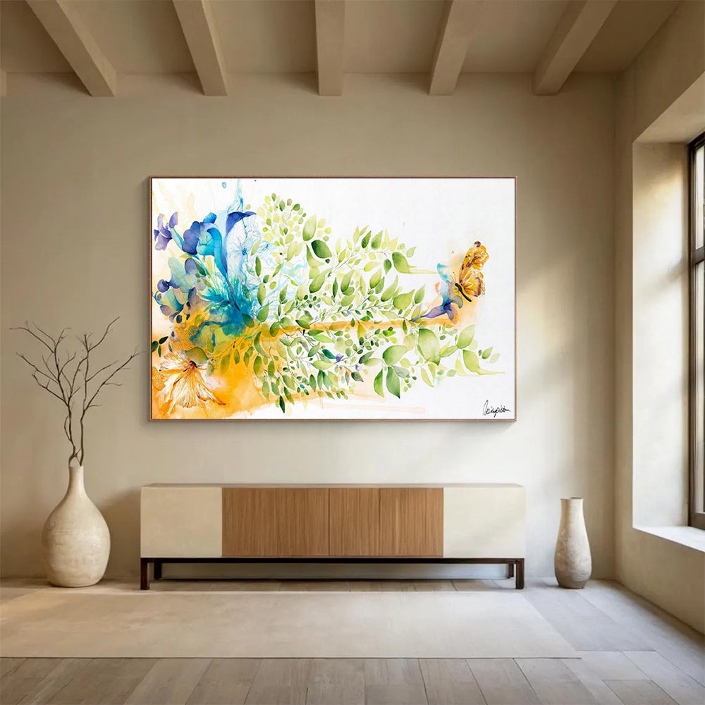 Butterfly and Floral Watercolor Art for Light - Filled Sunroom DLZ2921