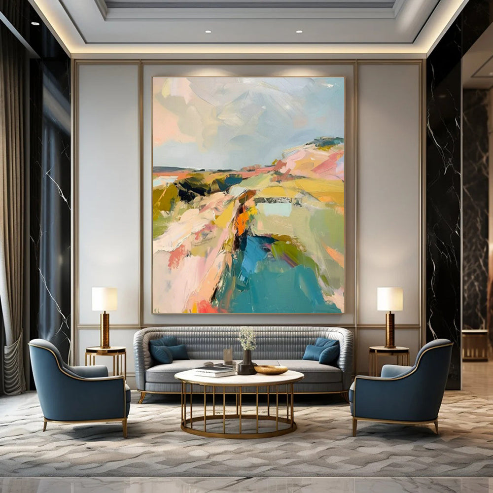 Vibrant Abstract Landscape for Modern Country Cottage & Creative Retreat Center DLZ1581