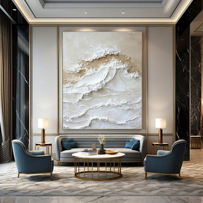 Textured Wave Relief Art for Beach House & Coastal Art Gallery DLZ0735