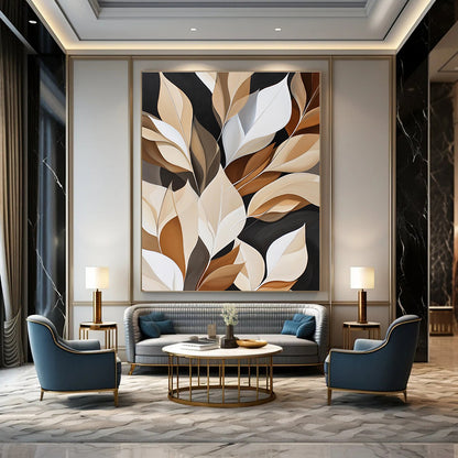 Beige and Brown Leaves for Modern - Minimalist Living Room & Sophisticated Office STSC367