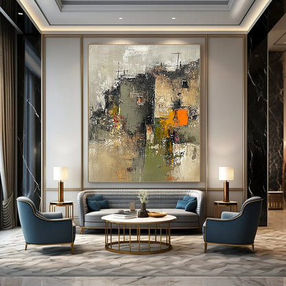 Abstract Village Scene for Rustic Home & Cultural - Inspired Restaurant STSC659