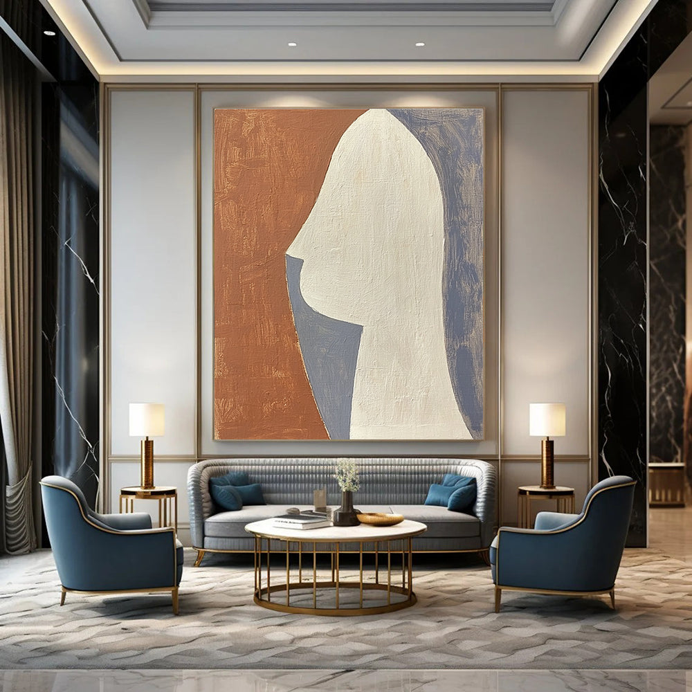 Minimalist Face Silhouette Art for Modern Home Office & Art - Inspired Bedroom STSC1370