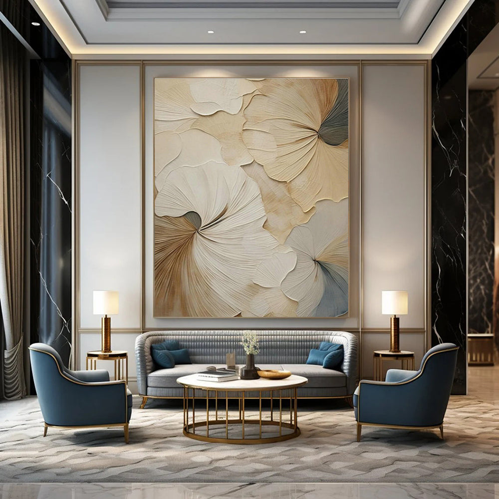 3D Ginkgo Leaf Art for Elegant Living Room & Spa Retreat DLZ1390