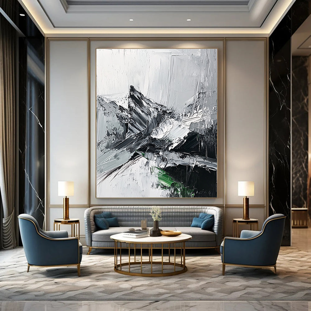 Monochrome Abstract Mountain for Adventure - Themed Office & Nature - Inspired Home STSC427