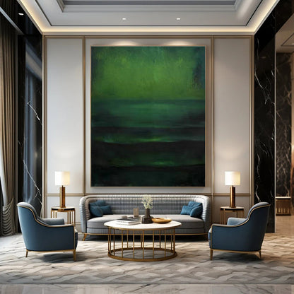 Deep Green Layered Abstract Art for Bedroom & Spa Lounge DLZ1196