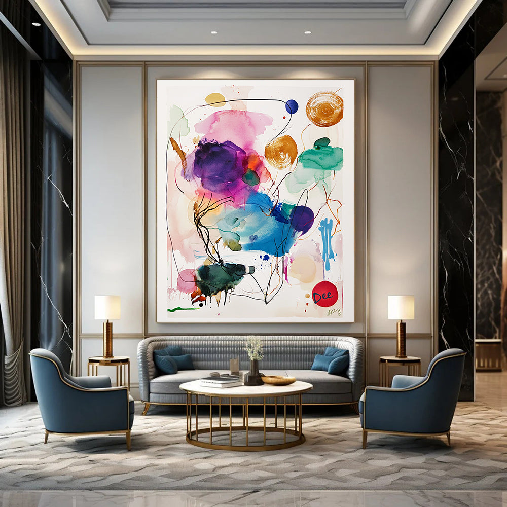 Watercolor Abstract Splashes for Artistic Home Studio & Bohemian Café STSC1046