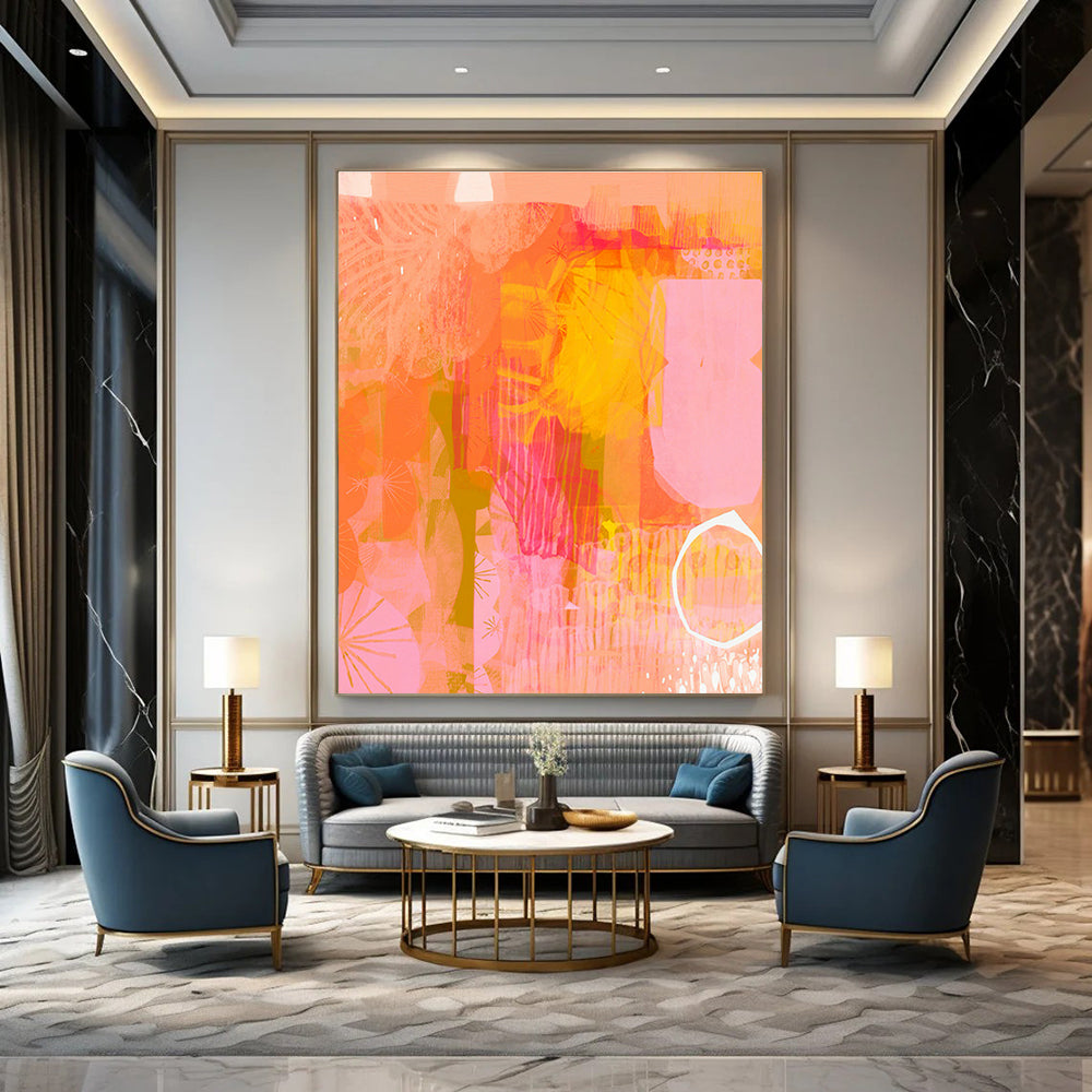 Coral - Toned Abstract Art for Bridal Boutique & Flower Market Café DLZ0642