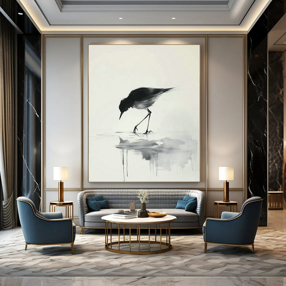 Ink - Style Bird Painting for Bedroom & Study DLZ0424