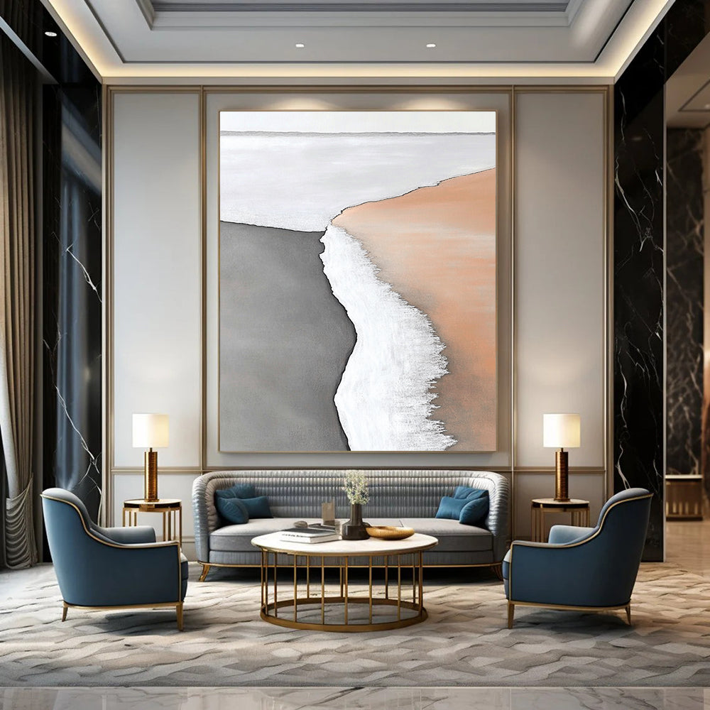Minimalist Beach Scene for Scandinavian - Style Home & Coastal Office STSC550