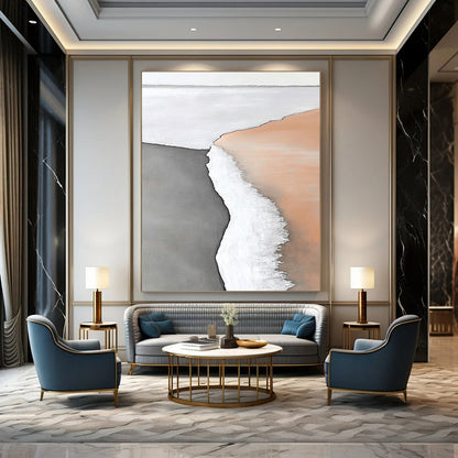 Minimalist Beach Scene for Scandinavian - Style Home & Coastal Office STSC550