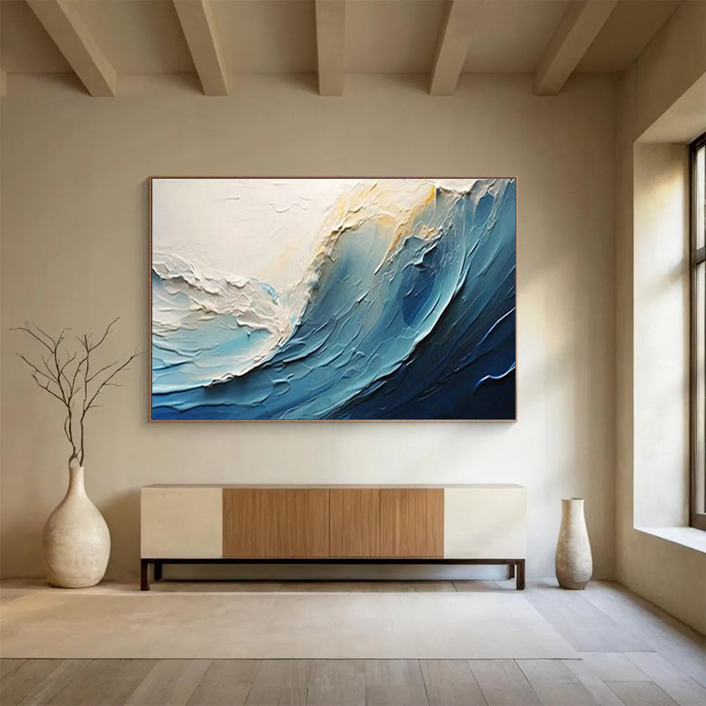 3D Wave Oil Painting Art for Nautical - Themed Bar DLZ2911