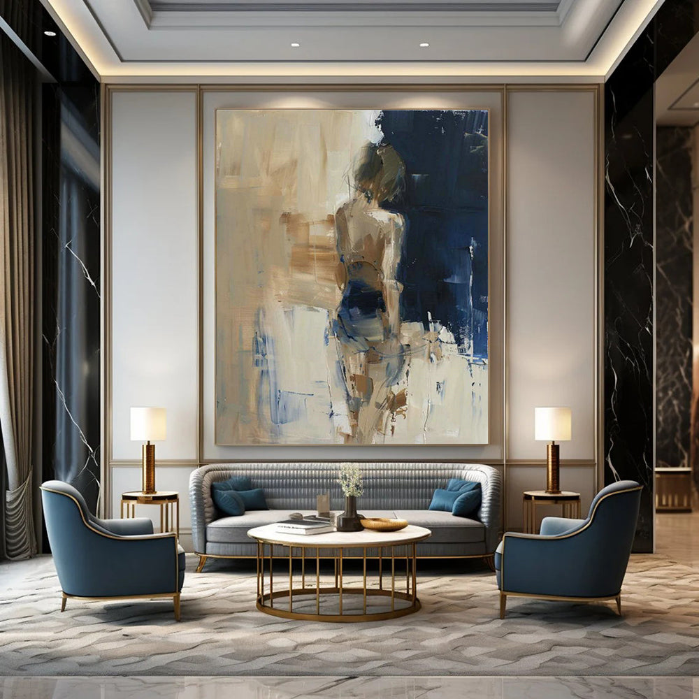 Figure - Back Abstract Art for Luxury Hotel Spa Lounges DLZ0107