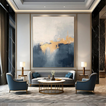 Gold - Accent Abstract Landscape Art for Bedroom & Luxury Hotel STSC731