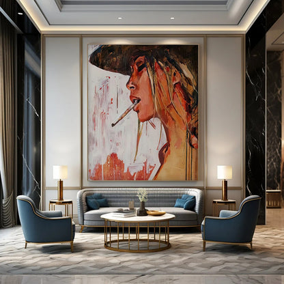 Edgy Woman Portrait Art for Bar & Art Gallery DLZ2342