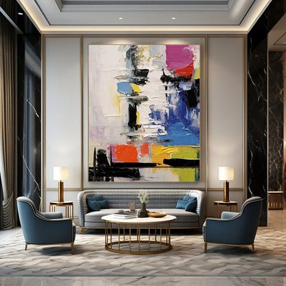 Colorful Layered Abstract Art for Artistic Community Center & Energetic Dance Studio DLZ1565