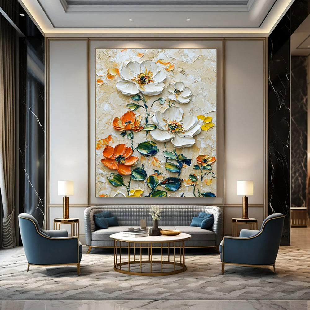 3D Floral Relief Art for Charming Garden Room & High - End Florist Shop DLZ0732