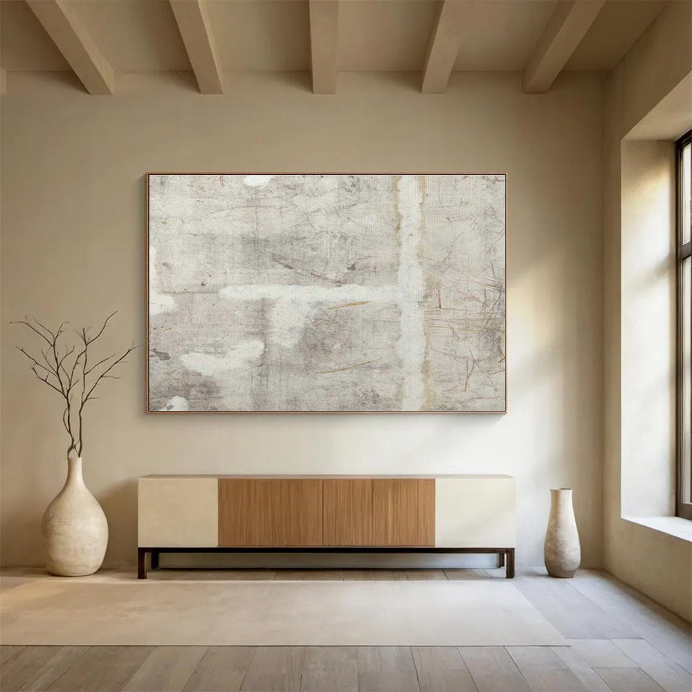 Light Gray Texture Abstract Art for Minimalist Office Waiting Rooms DLZ2618