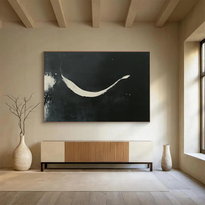 Black and White Stroke Art for Minimalist Bedroom & Modern Gallery SC186