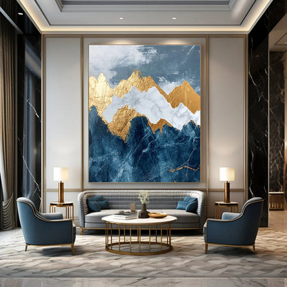 Golden - Mountain Marble Art for Luxury Hotel Suite & High - End Spa STSC122