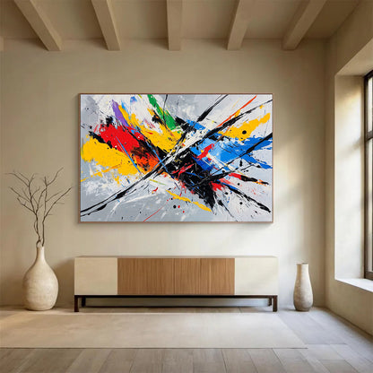 Explosive Color Splash Art for Creative Studio & Trendy Event Space SC156