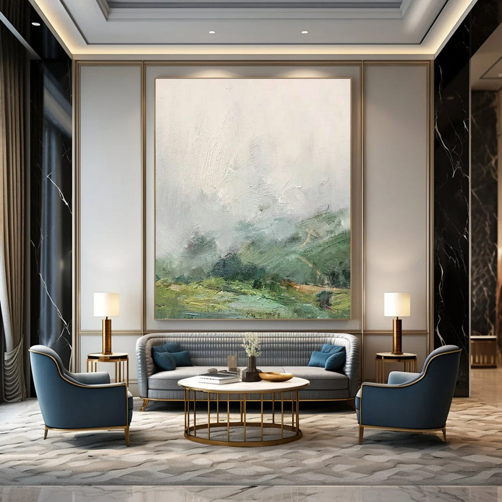 Misty Mountain Landscape Art for Nature - themed Spa & Rustic Cabin DLZ2241