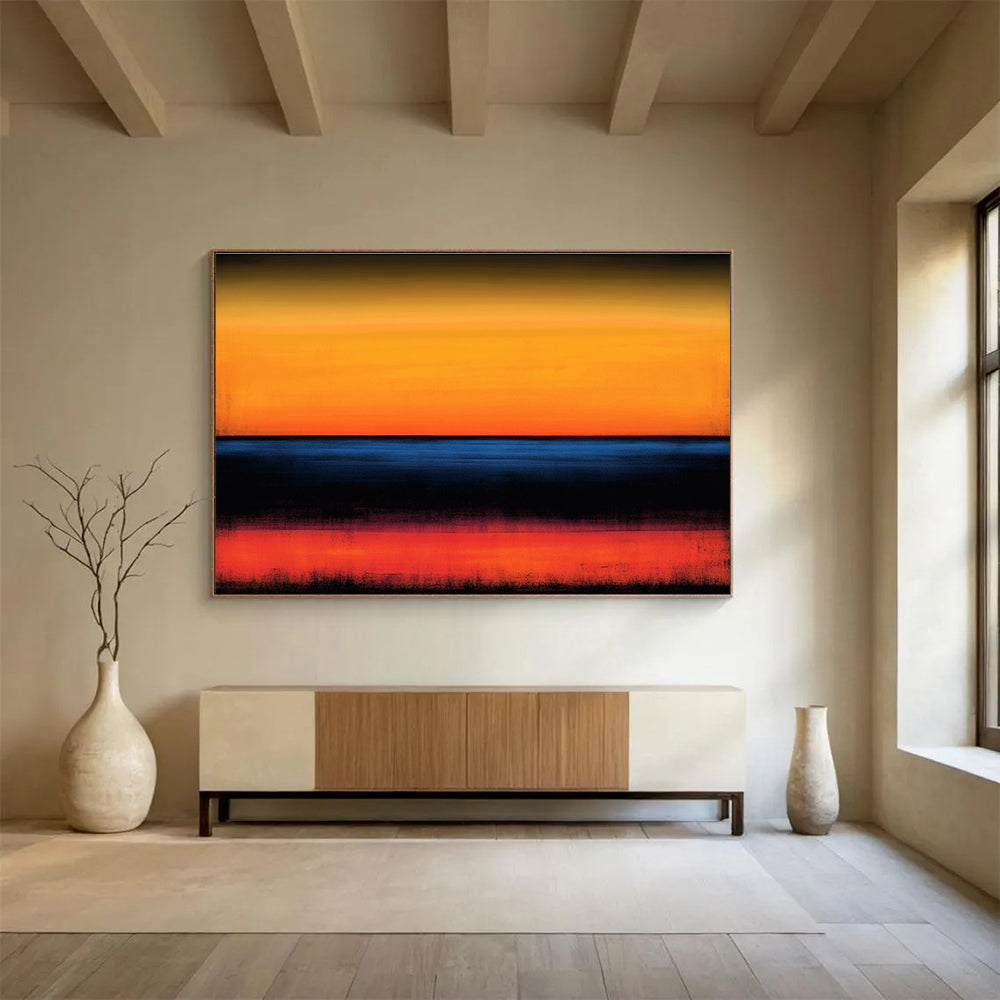 Vibrant Sunset Horizon Art for Beachfront Restaurant & Bold Living Room SC053
