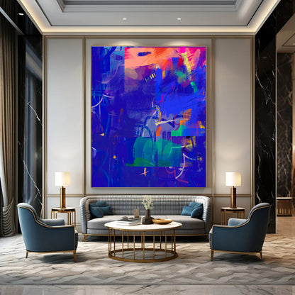 Blue - Hued Abstract Art for Rooftop Lounge & Night Sky Observation Deck DLZ0647