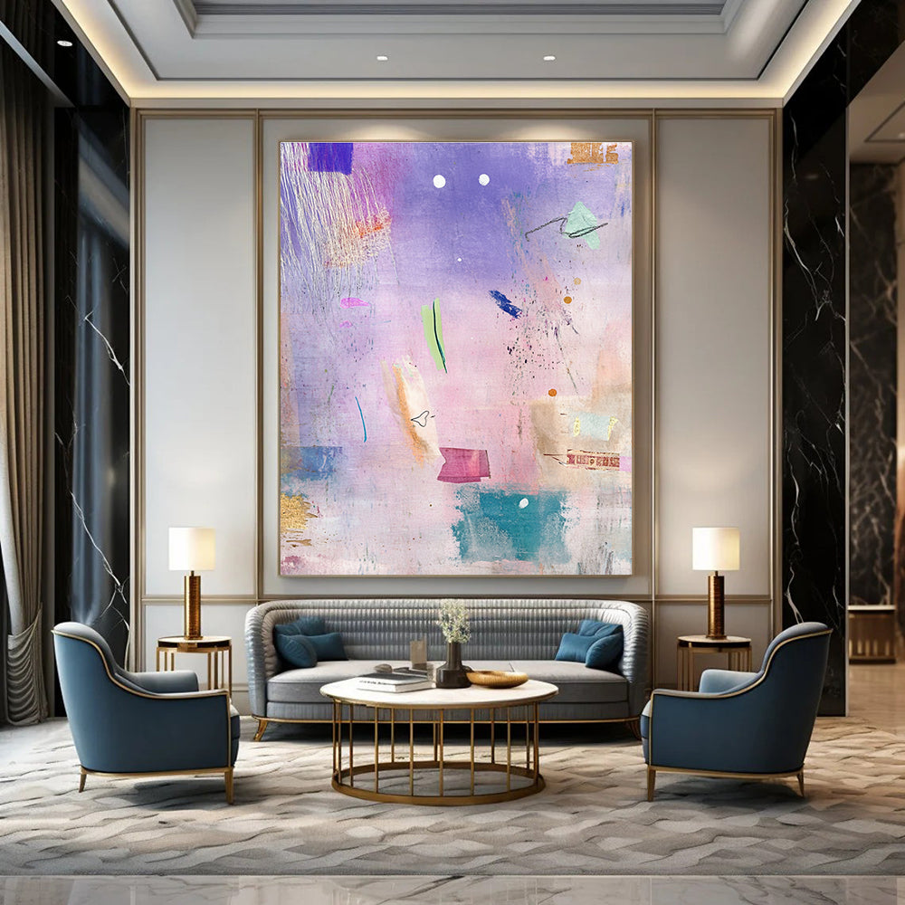 Pastel Abstract Collage for Feminine - Inspired Nursery & Whimsical Café STSC605