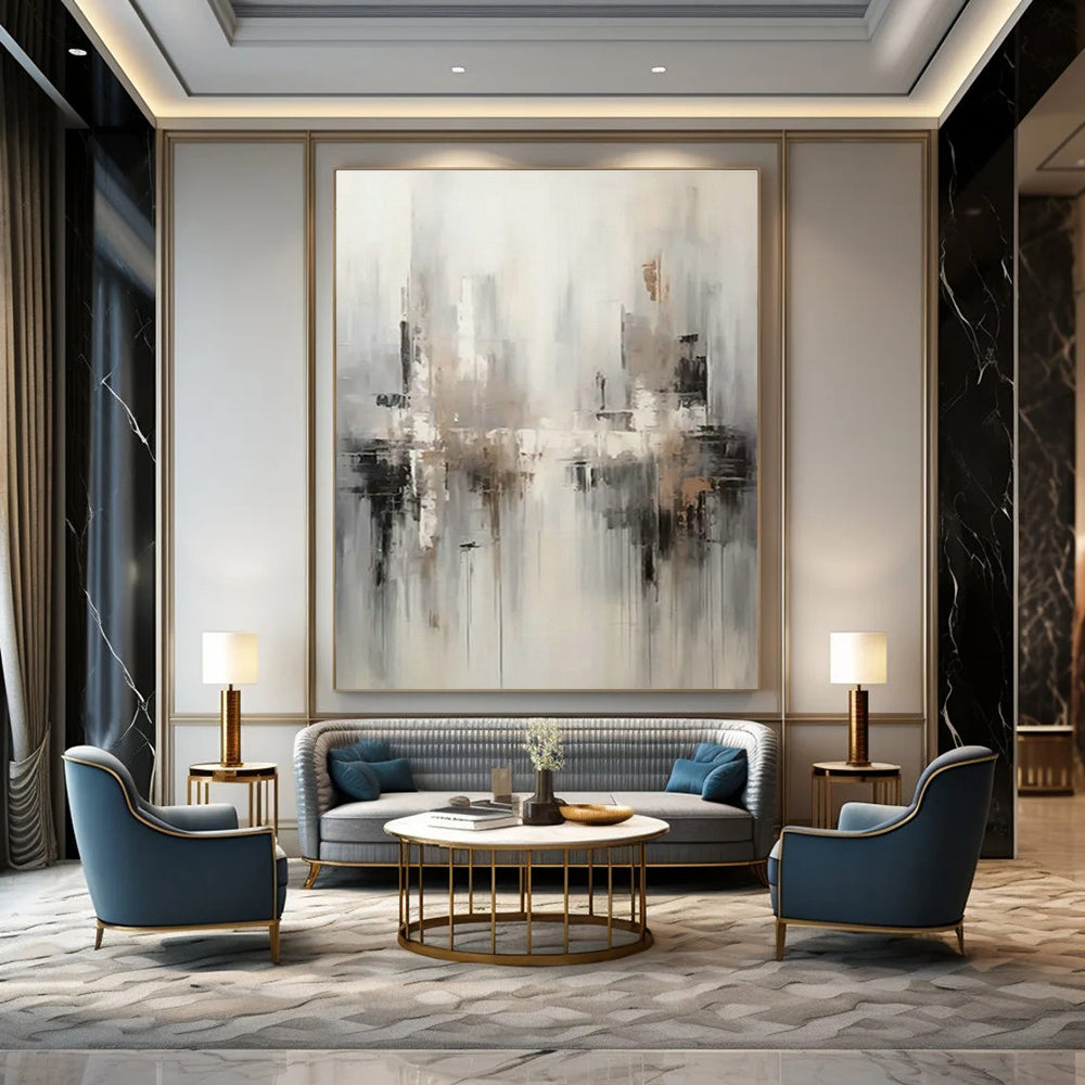 City Silhouette Abstract Art for Urban Home Den & Corporate Meeting Area DLZ1713
