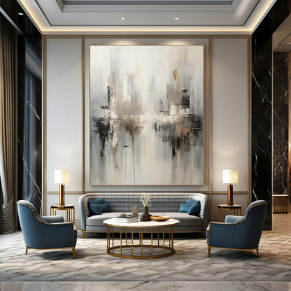 City Silhouette Abstract Art for Urban Home Den & Corporate Meeting Area DLZ1713