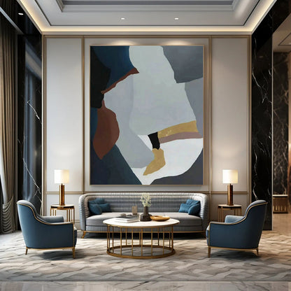 Geometric Color - Block Abstract Art for Living Room & Office DLZ0530