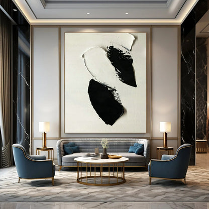 Black - White Color Block Art for Industrial Loft Office & Avant - Garde Gallery DLZ1584
